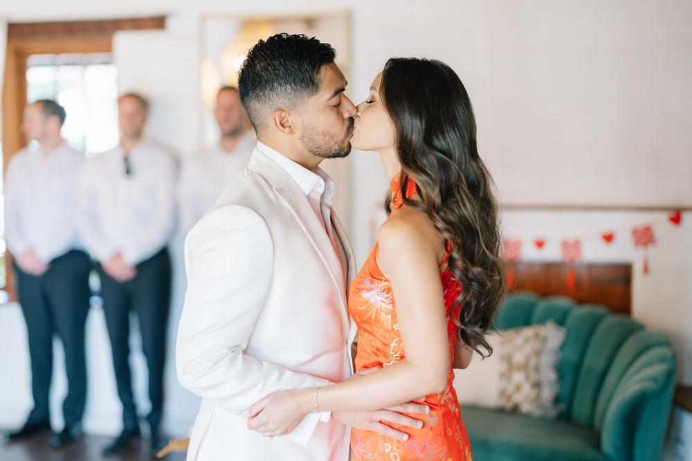 Tivoli Fallbrook wedding first look indoors