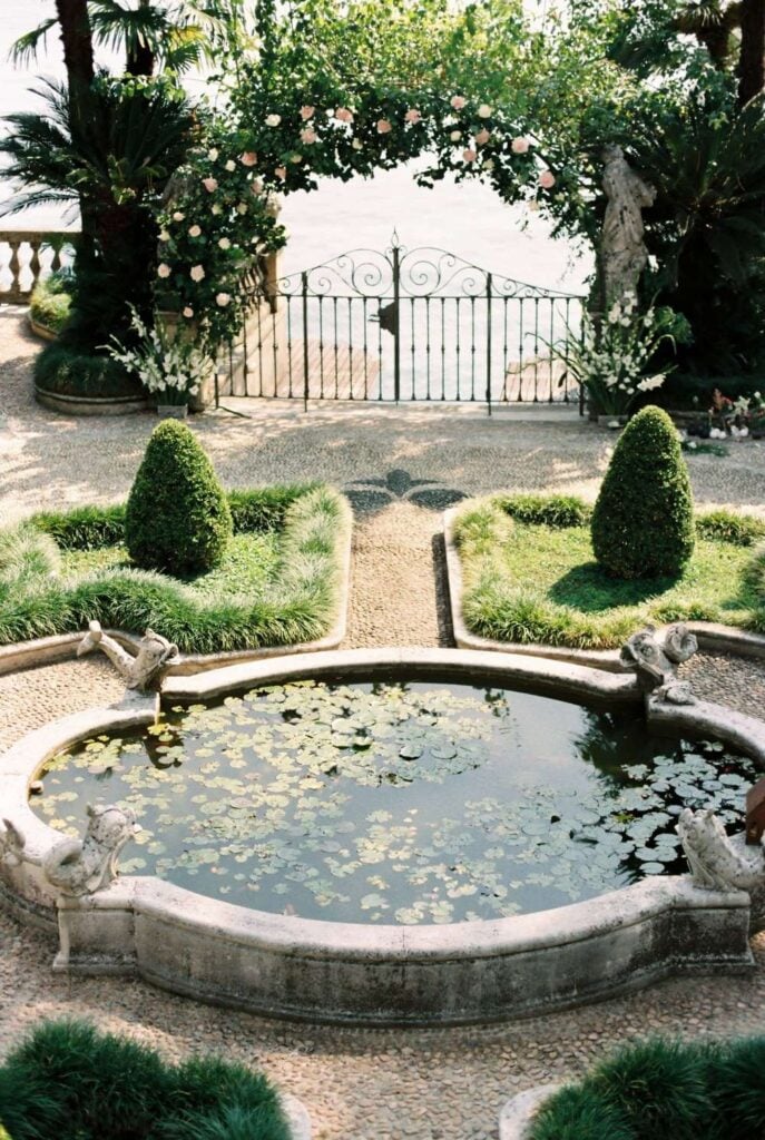 Editorial wedding venue garden detail
