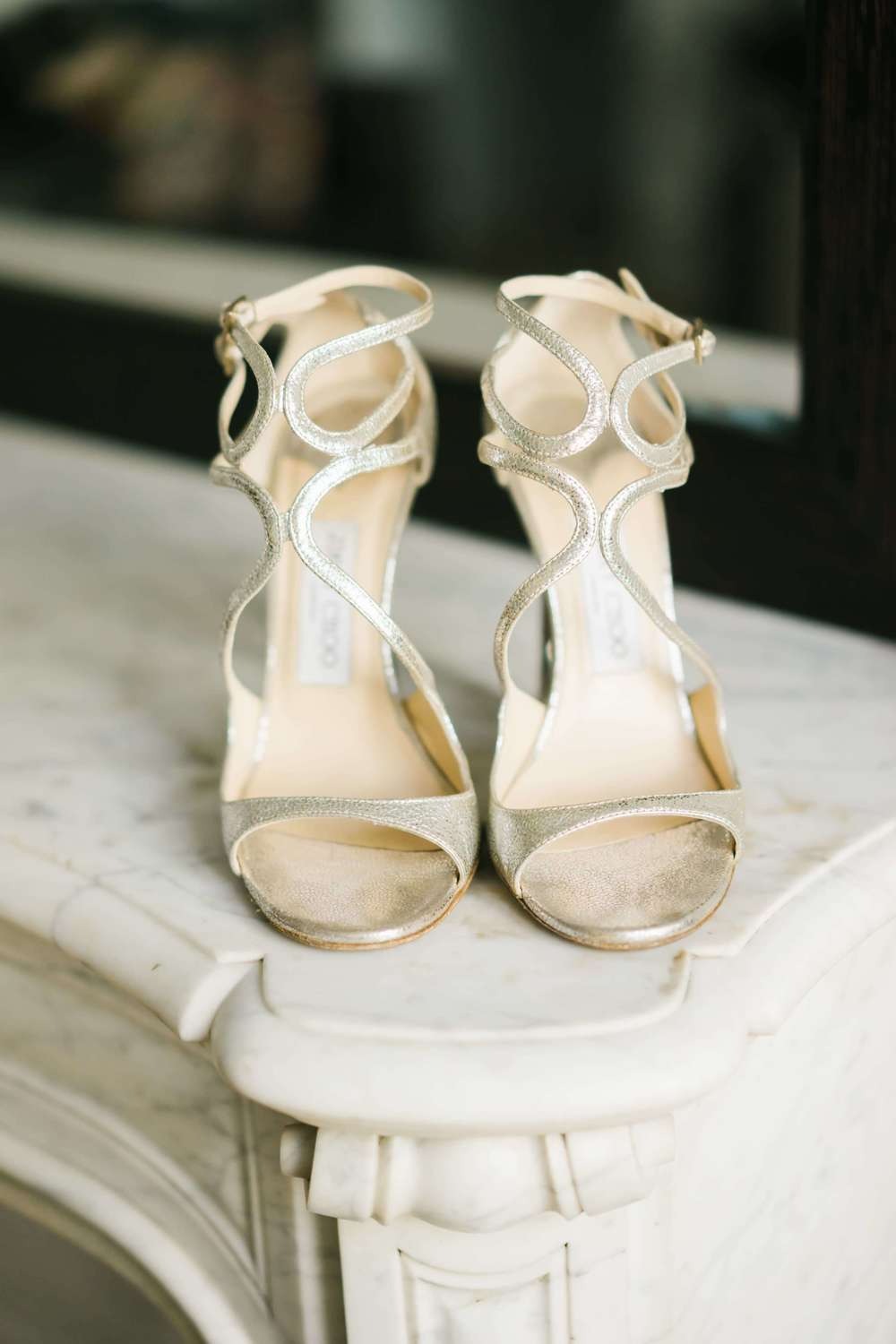 Bridal shoes with ribbon detail