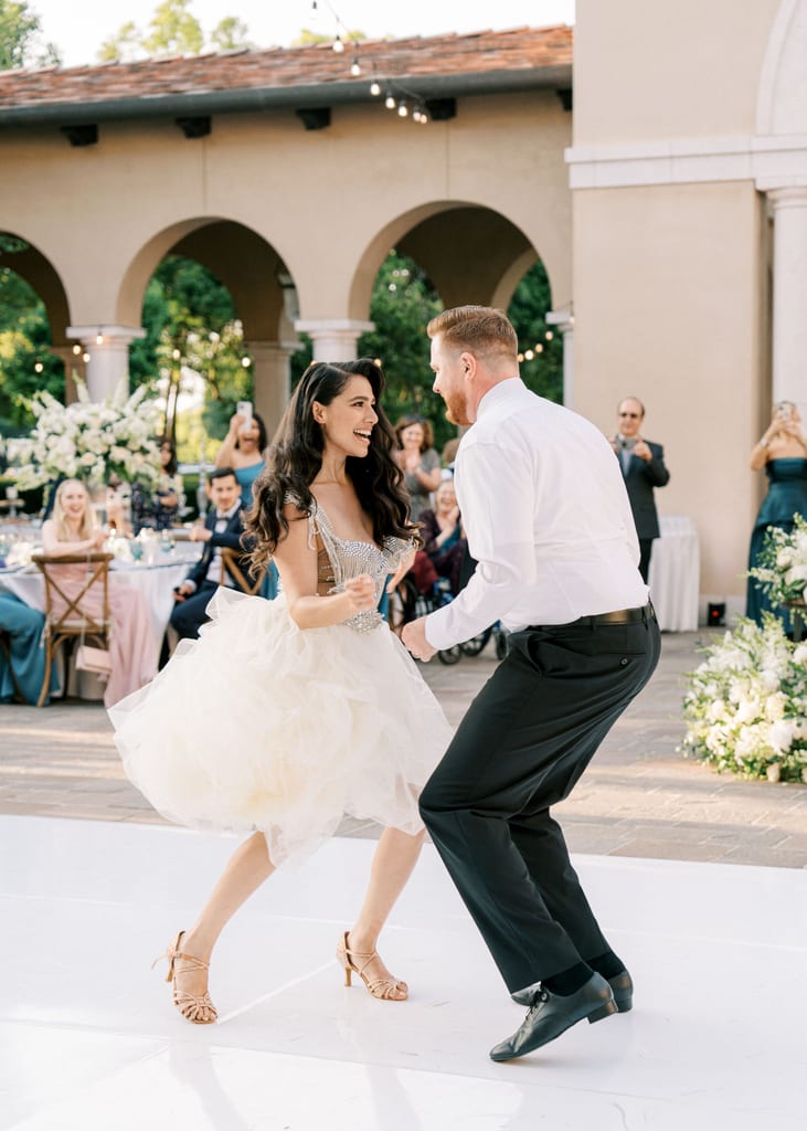 Couple dancing during a wedding reception
