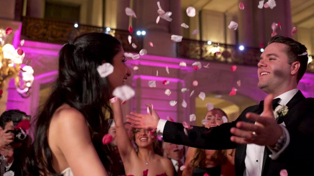 bride and groom, wedding dance, photo video team
